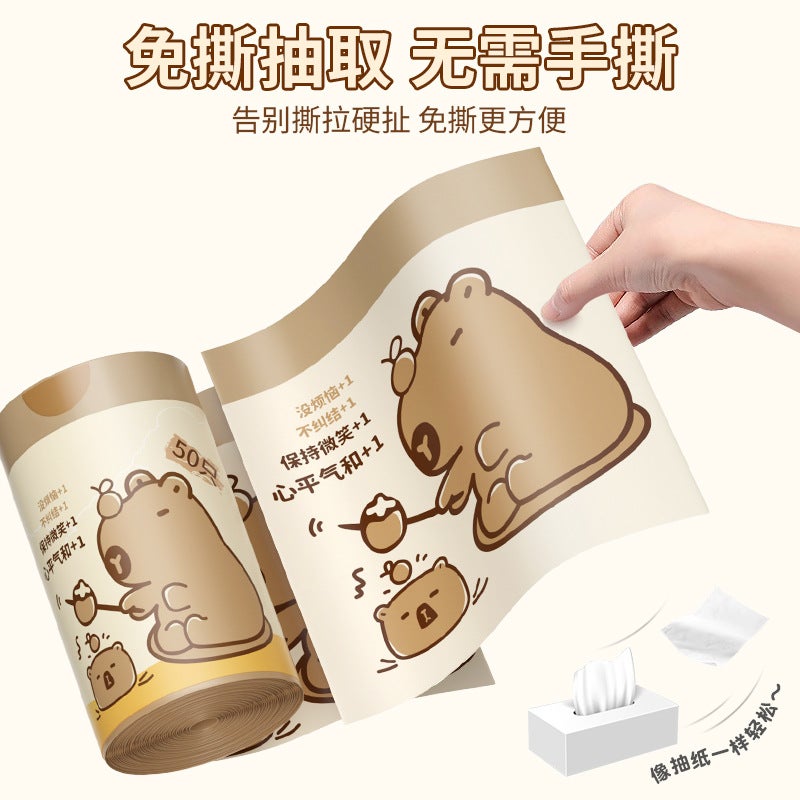 Tear-Free Drawstring Garbage Bag Satchel Thickeneded Large Household Kitchen Bathroom Non-Dirty Hand Drawstring Plastic Bag - Image 5